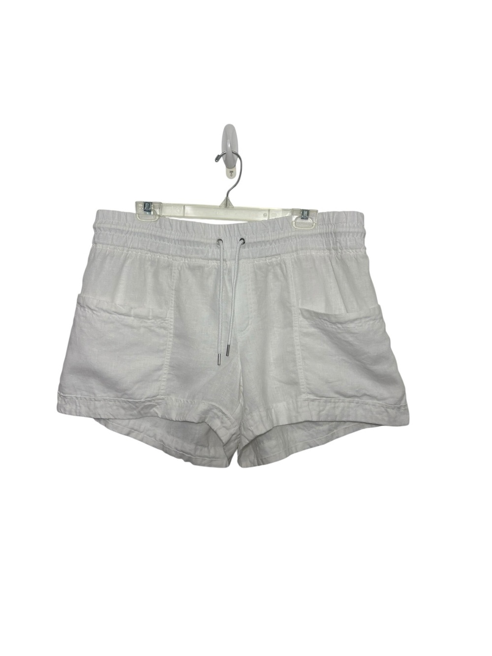 Athleta Cabo Linen 4” Shorts White 100% Linen Drawstring Casual Comfy Size 16 - Picture 10 of 10